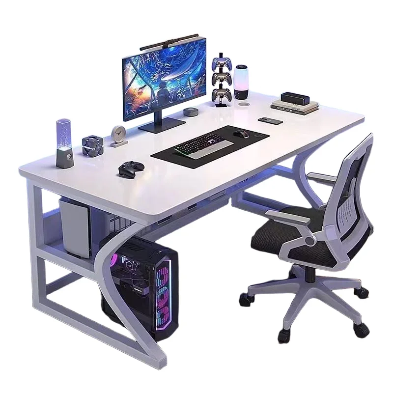 مكاتب كمبيوتر لوحدة التحكم البسيطة من Q، منظمات إعداد الجودة، مكاتب كمبيوتر إبداعية، أثاث Mesas أنيق باللون الأبيض #5