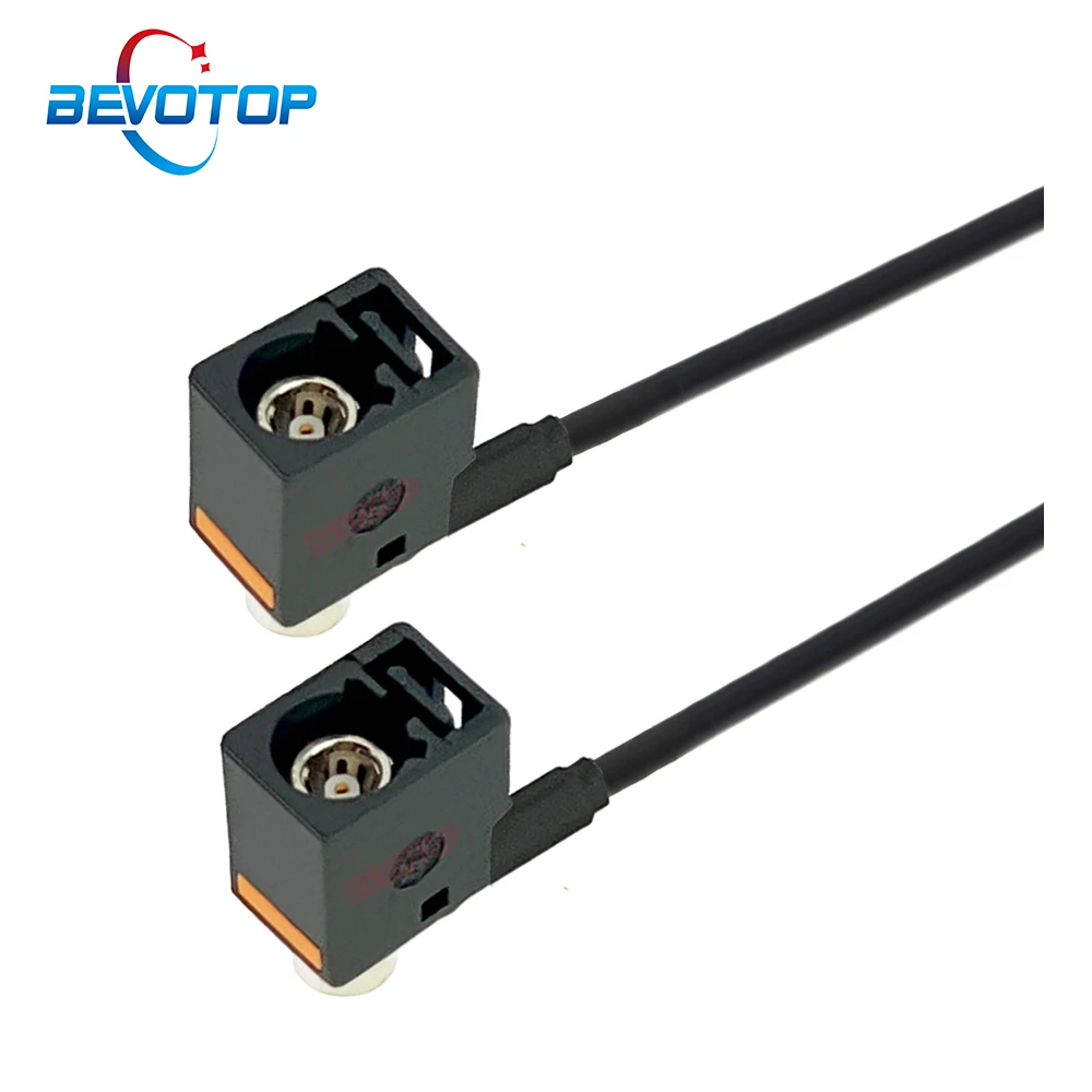 

BEVOTOP 1PCS Waterproof Fakra Cable Code A Female 90° to Code A Female 90° Right Angle Connector RG174 Cable 50 Ohm RF Coax Jump