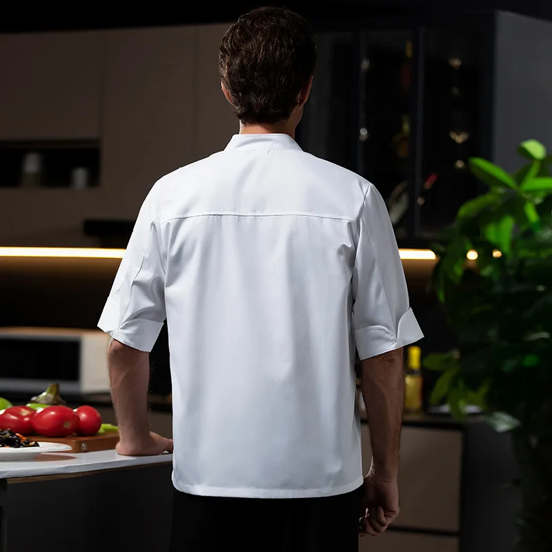 Uniforme de Chef de restaurante occidental, traje de otoño, Catering, Hotel, cantina, pastelería, pastelería, tienda, ropa de trabajo, chaqueta de cocina de tres cuartos