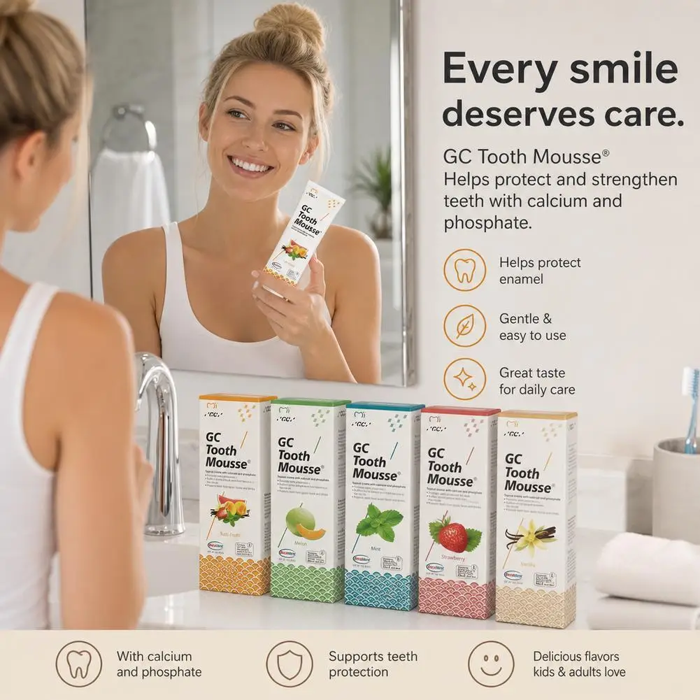 Original GC Tooth Mousse Plus Zahnpflege Zahnschutz Feste Topische Creme Anti-Karies Fluoridpaste für Kinder und Erwachsene – Detail 6