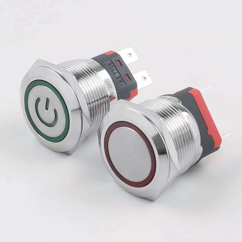 10A High Current 22MM Metal Push Button Switch Flat Head With LED 2NO Latching Momentary 4Pins Power Switch With Wire - Image 4