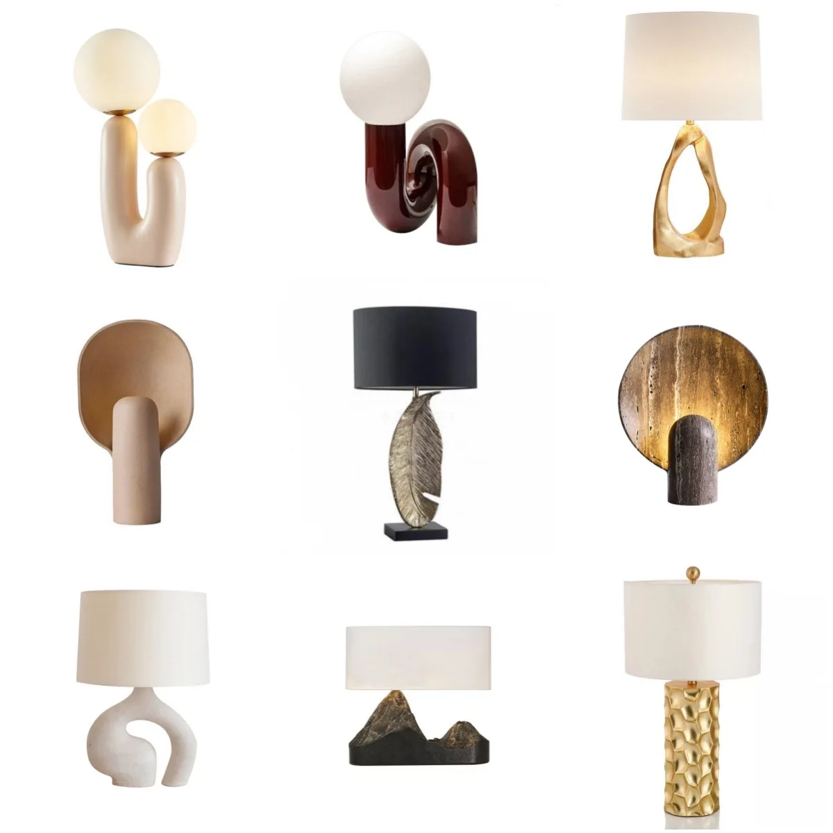Modern art resin table lamp living room bedroom children's  creative design fabric lamp study room model  table lamp
