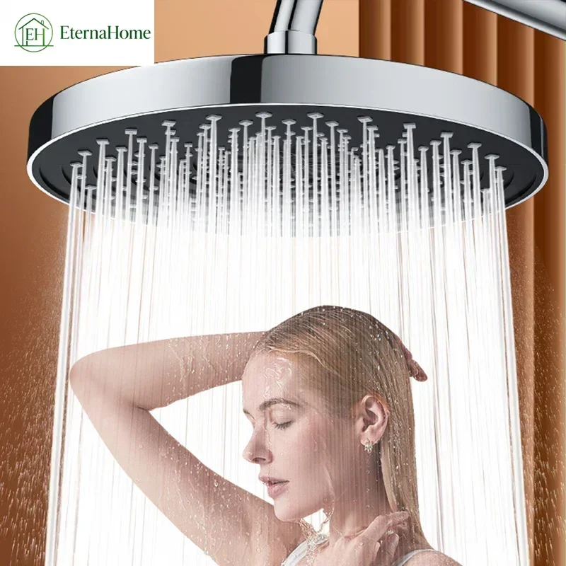 25CM Large Flow High Pressure Ceiling Mounted Shower Head 5 Modes Big Panel Spray Nozzle Rainfall Supercharge Bathroom Shower
