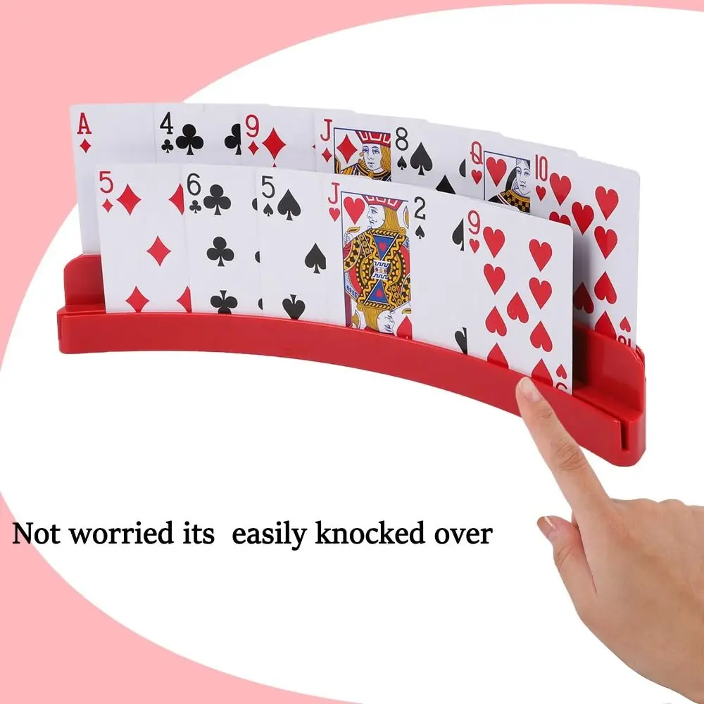Two-Layer Card Holder ABS Expandable Playing Cards Holders Multi-Functional Portable Hands Free Card Holder