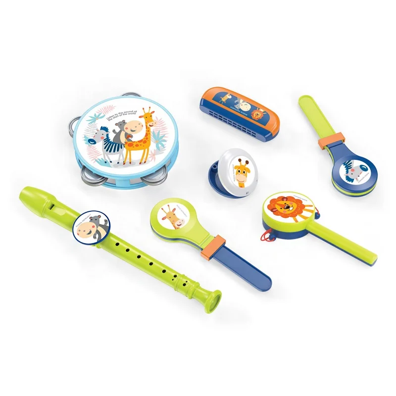 Brinquedos musicais educativos, brinquedo para crianças, instrumento musical, 7 peças, conjunto de brinquedos musicais infantis