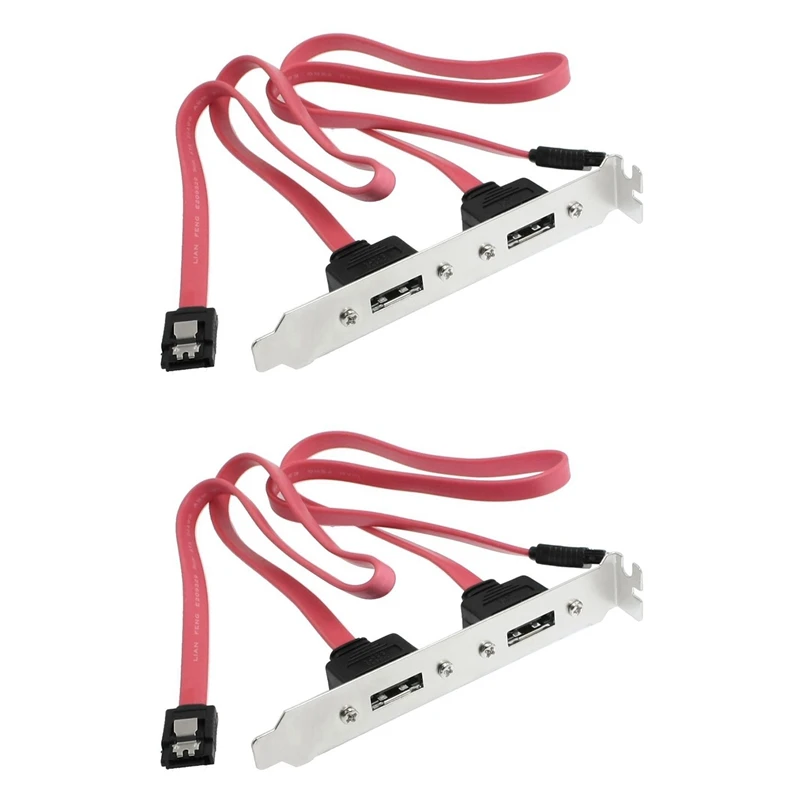 

2X Dual Port SATA Serial ATA Cable To ESATA Bracket Adapter Cable