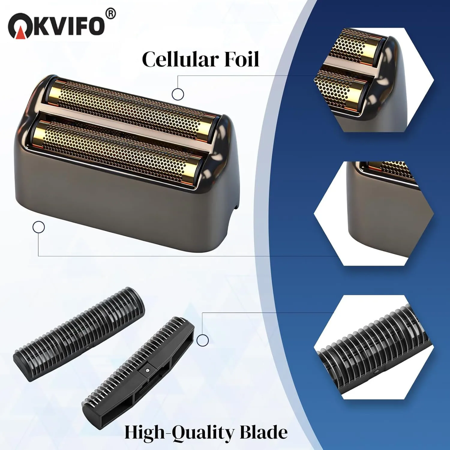 KVIFO Professional Barber Shaver Replacement Foil Head Cover And Cutter Blade Sets For Babyliss Cordless Foil Shaver FXFS2