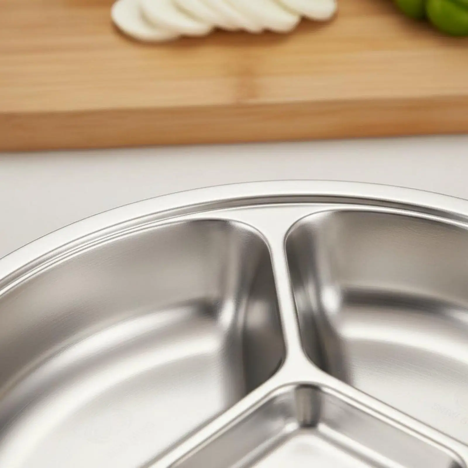 Kitchen Storage Organizer Tray Five Compartment Stainless Steel Tray for Mise En Place Sweet Table and Buffet
