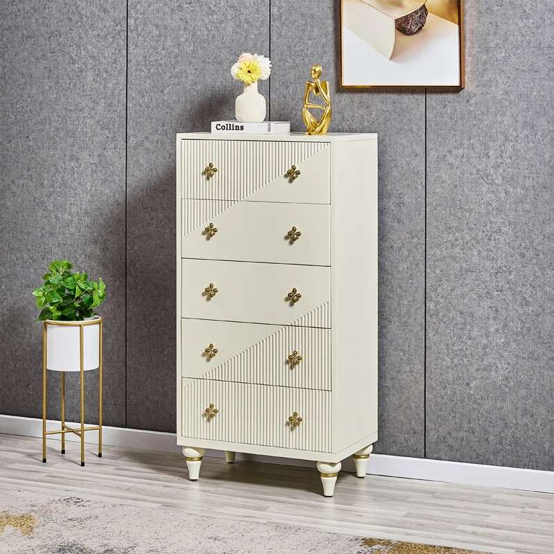 LTT ivory white light luxury entrance cabinet Italian entry chest modern storage cabinet