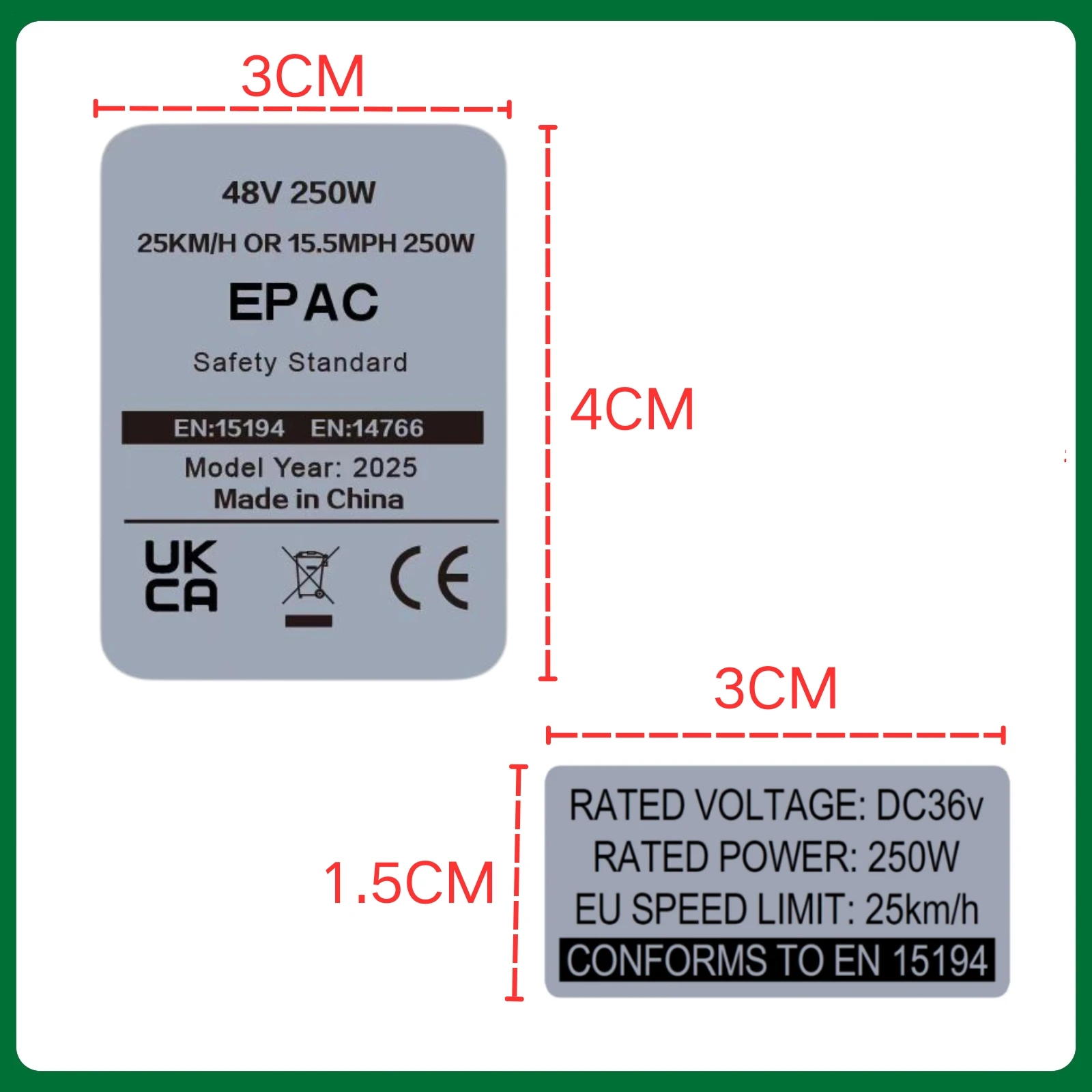 전기 자전거 개조 키트 스티커, 36V 48V 250W 전기 자전거 라벨, 바팡 통셩 및 기타 브랜드 개조 키트와 호환 가능