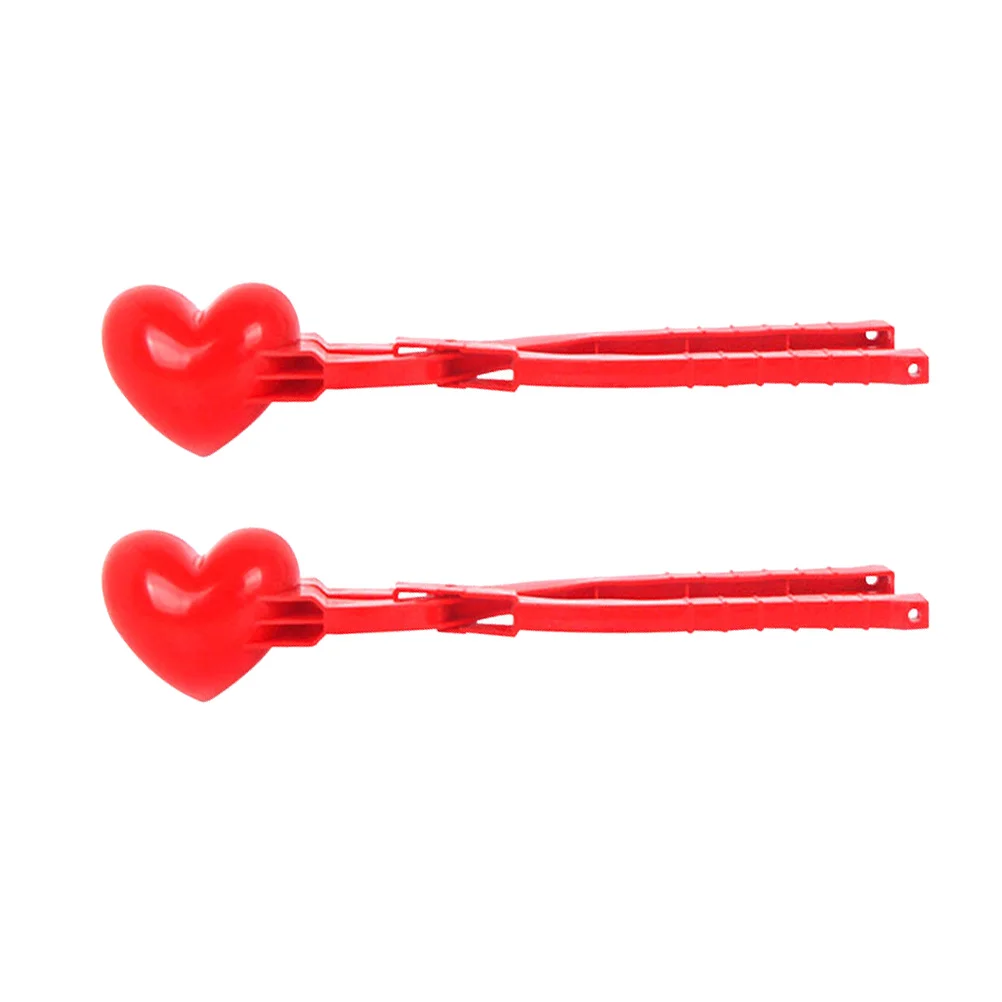 

2 Pcs Clip Heart Shaped Maker Kids Outdoor Clamp Plastic Winter Fun Toys ABS Material Easy Use Clean Hands Perfect