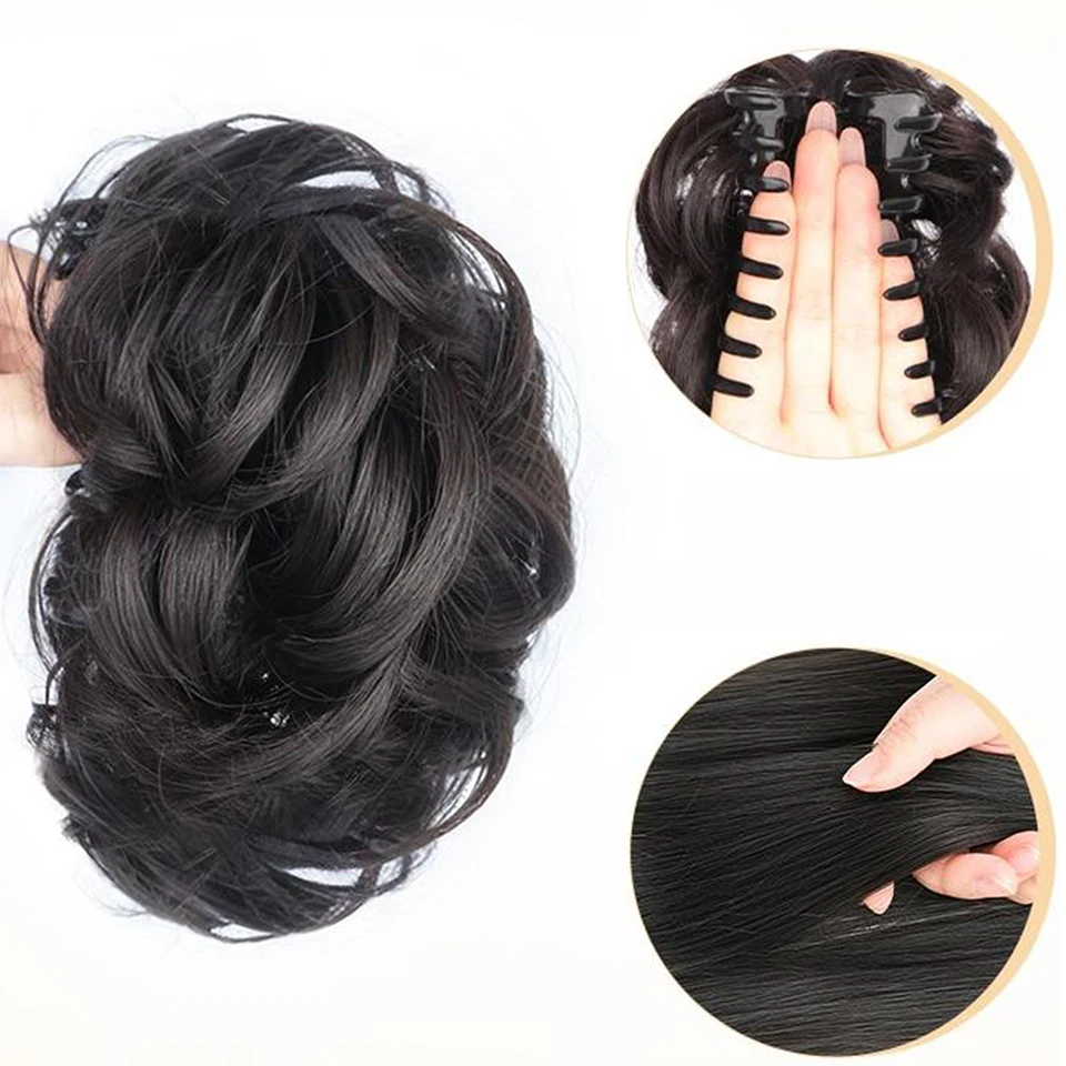 Synthetic Meatball Head Wig Hor Women With A Hluffy Headband And Flower Buds Exuding An Ancient Style And Curly Hair Buds