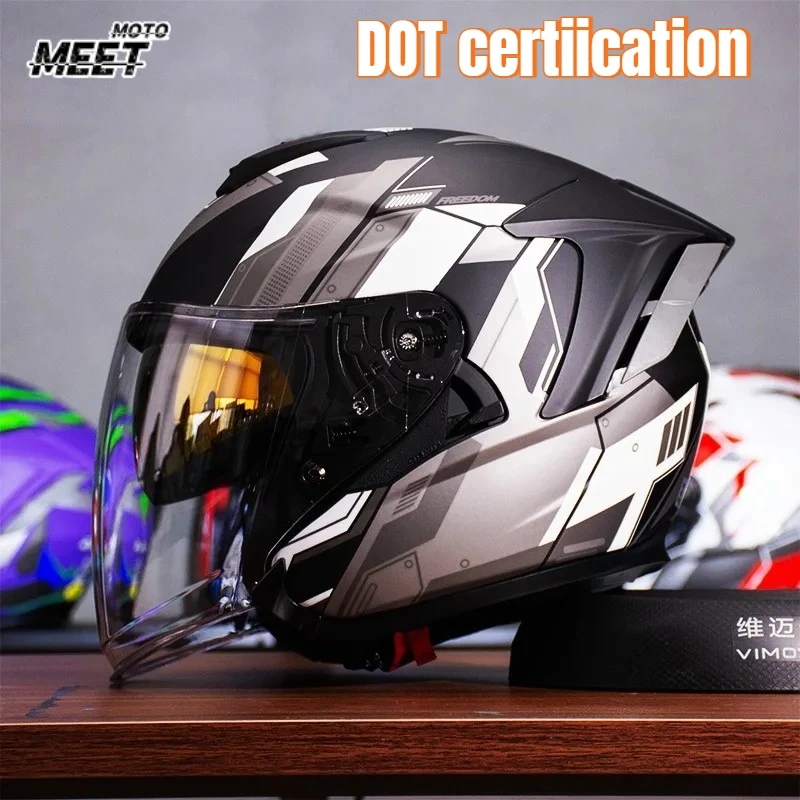 Ryzen Motorcycle Helmet Men's and Women's Summer 3/4 Helmet Motorcycle Half Helmet Capacete De Motociclet Шлем