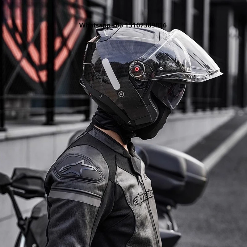 OF603 Carbon Fiber Open Face 3/4 Motorcycle Helmet with Dual Visor for Adult Commuting Electric Motorcycles Wholesale