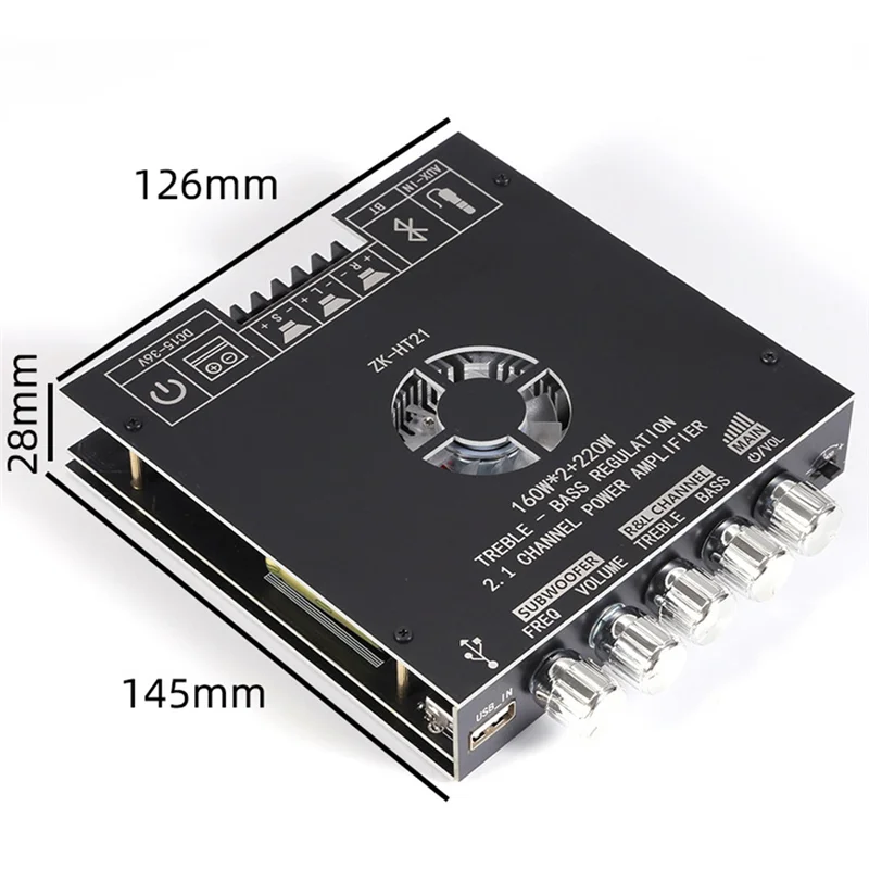 Well Made-ZK-HT21 2.1 Kanal TDA7498E 160Wx2+220W Bluetooth Digital Power Verstärker Modul High Und Low Tone Subwoofer