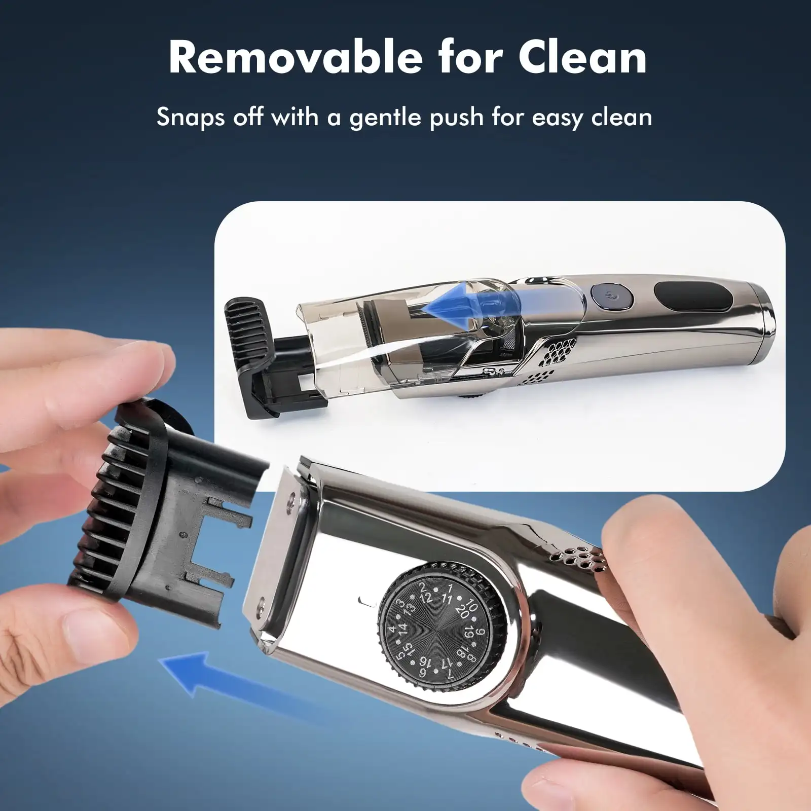 Sweker Vacuum Beard Trimmer for Men Hair Clippers for Men with Adjustable Comb (1-20mm) Precision Blades Cordless Electric Razor