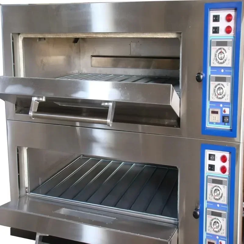2 decks 4 trays high temperature bread oven automatic restaurant chef baking deck oven