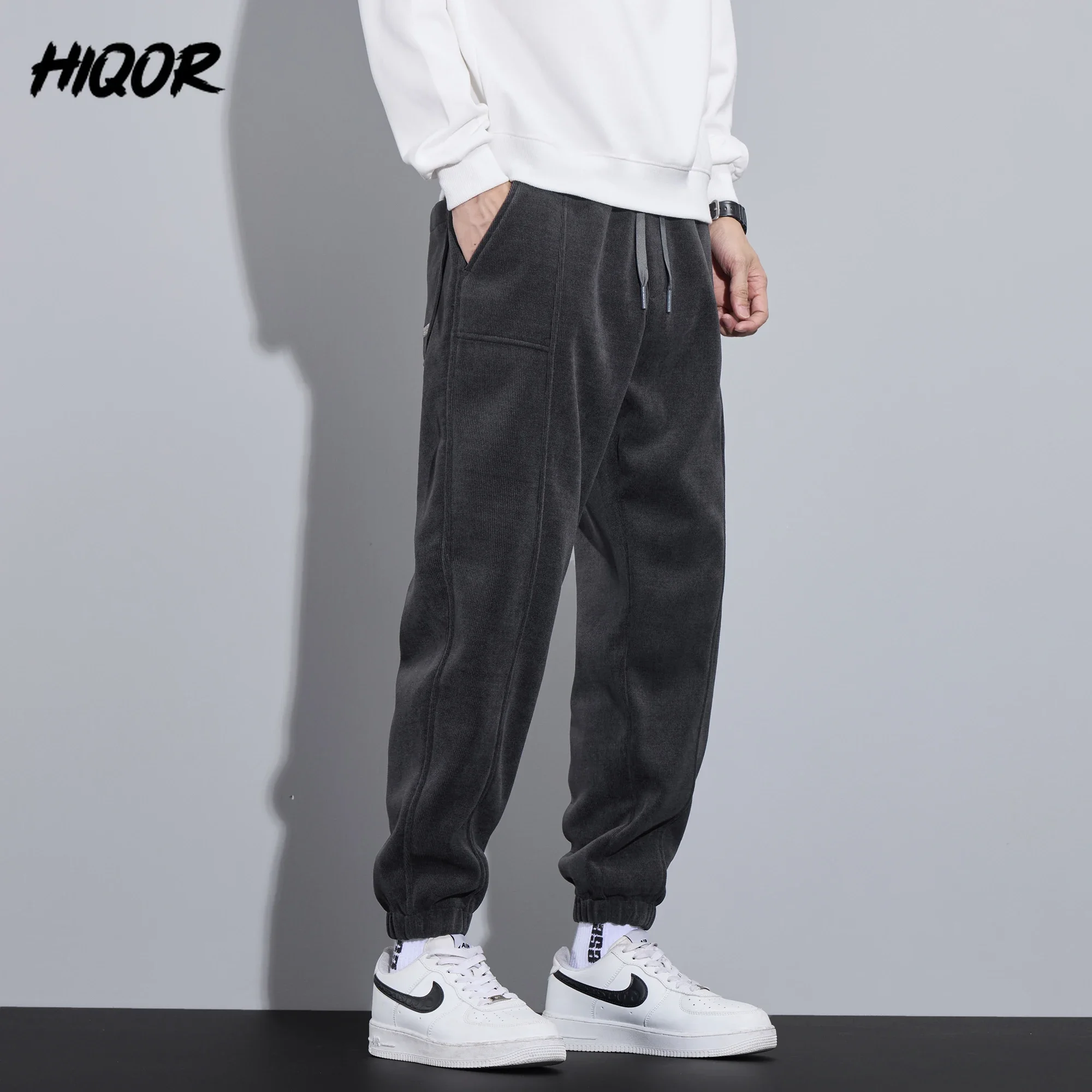 HIQOR Men's Clothing Casual Pants Autumn Winter Workout Pantalones Sweatpants Jogging Running Streetwear Baggy Tracksuit Pants