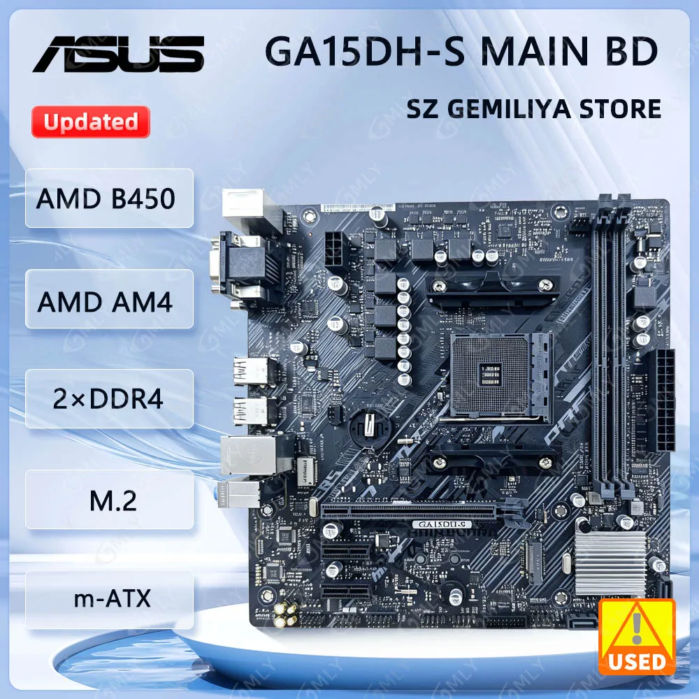Placa base ASUS B450M B450 GA15DH‑S MAIN BD AM4 compatible con Ryzen 5 5600G 5700 5300G 5700 3900 1500 CPUs DDR4 32GB M.2 ATX