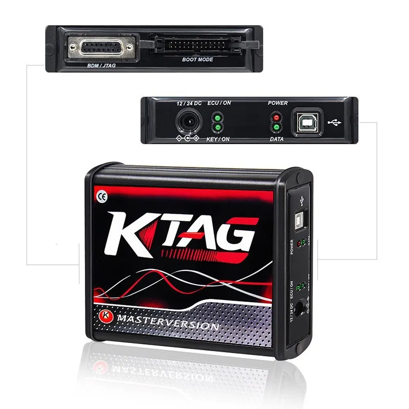 مبرمج KTAG V7.020 V2.25 أحمر PCB ECU اتصال بيانات غير محدود لأداة برمجة ECU لإصلاح السيارات