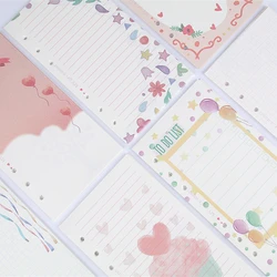 2024 Girly Cute School Notebook Filler Paper Set A6 Kawaii Diary Refill For Filofax Dokibook Agenda Organizer 100 Sheets