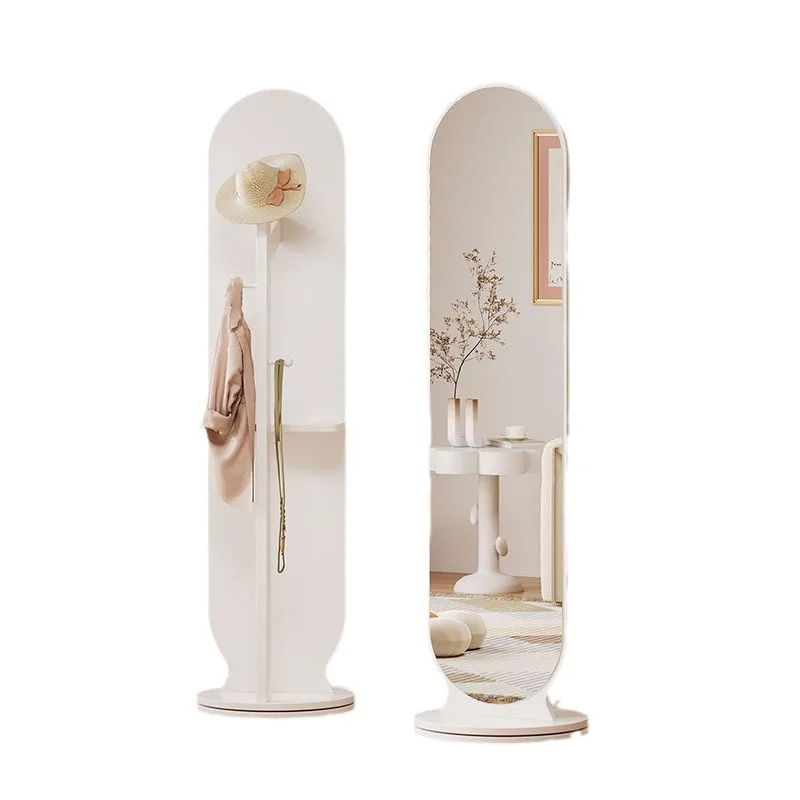 

Rotating dressing hanger integrated mirror floor to ceiling full body bedroom coat rack vertical home