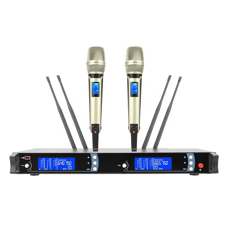 

2025 hot sale SKM9000 Blue Screen True Diversity UHF Professional Wireless Microphone 2CH Metal Handheld for Stage Show/Singing/