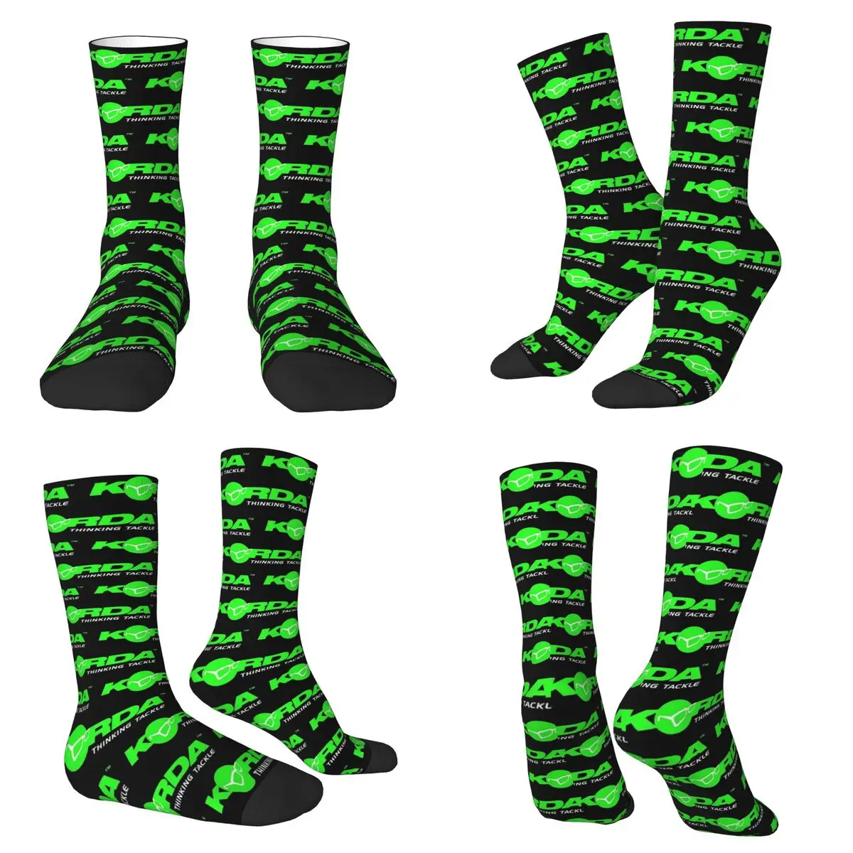Korda Fishing Logo Fish Carp Fisherman Gift Socks Harajuku Super Soft Stockings All Season Long Socks for Unisex Valentine's Day