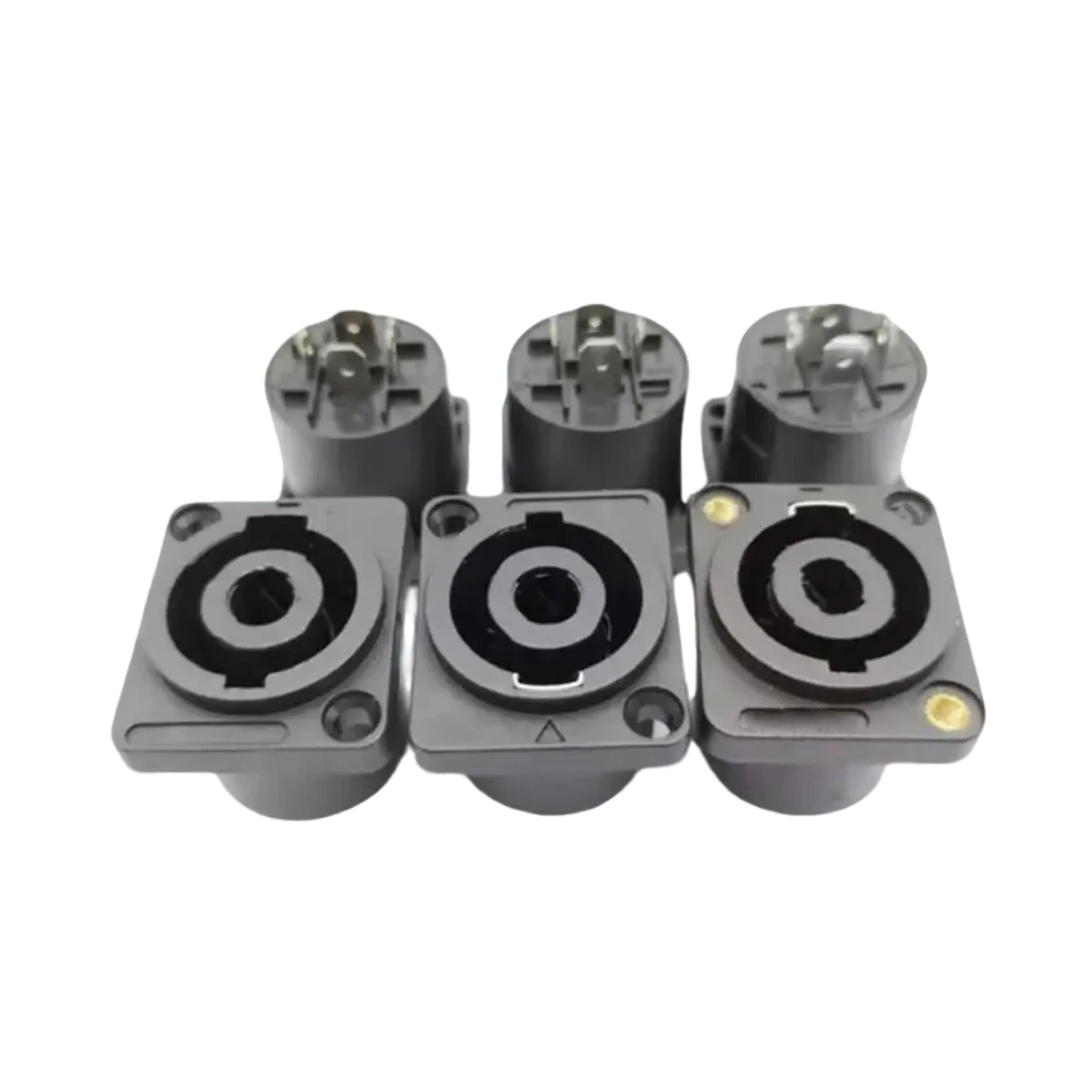 4Pole Speakon Female Panel Mount Connector 4Pin Speaker Socket with Locking Ring Square Round Base