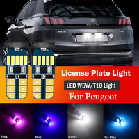 2pcs For Peugeot 3008 2009 2010 2011 2012 2013 2014 2015 2016 2017 2018 2019 2020 2021 License Plate Light W5W T10 CANbus