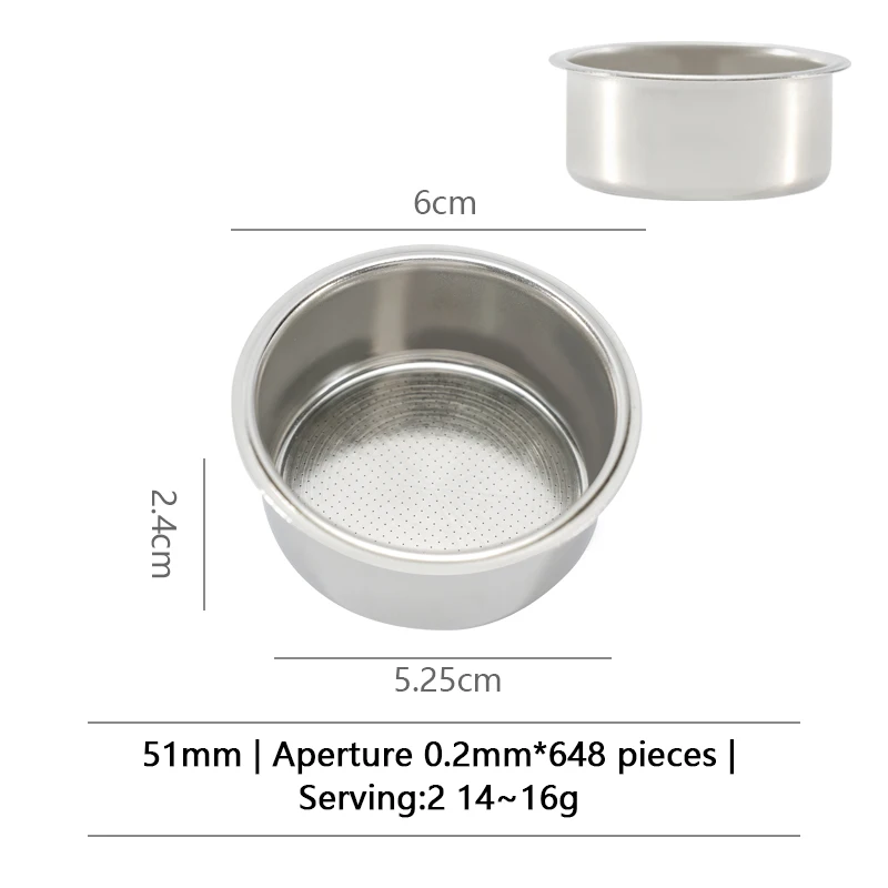 Kaffeefilterkorb 51mm 54mm 58mm Edelstahl Ersatz für Siebträger ohne Boden Pulverschale Barista Espresso-Werkzeuge – Detail 1