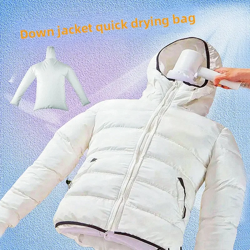 Portable Blow Dryer Bag Fast Drying Garment for Down Jackets Clothes Steamer Quick Dry Bag with Air Dryer Function Home Use