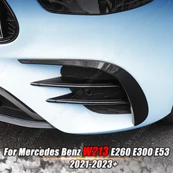 For Mercedes Benz E-Class W213 E260 E300 E53 Car Front Bumper Lip Splitter Spoiler Fog Light Trim Wind Knife 2021-2023+ Body Kit