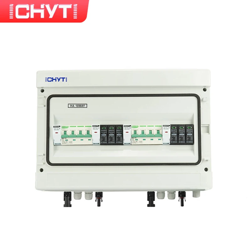 CHYT-Boîte de Combinaison DC Étanche, 2 en 2 Sorties, 1000V, 1 Chaîne, Conforme à la Norme IP65, Protection Solaire Contre les Surtensions et les Pluies