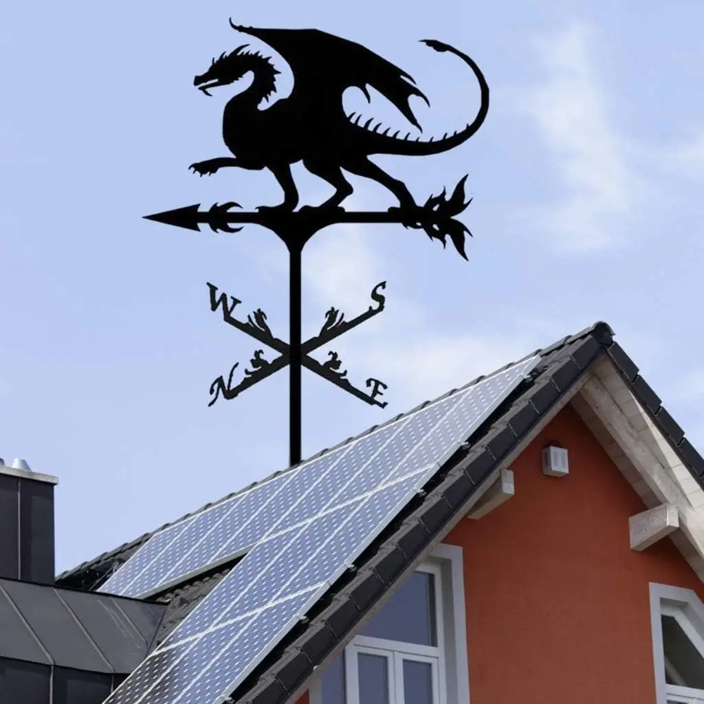 Cross Border Weather Vane, Metal Animal Flying Dragon Iron Outdoor Roof Garden Garden Decoration, Weather Vane Decoration Crafts