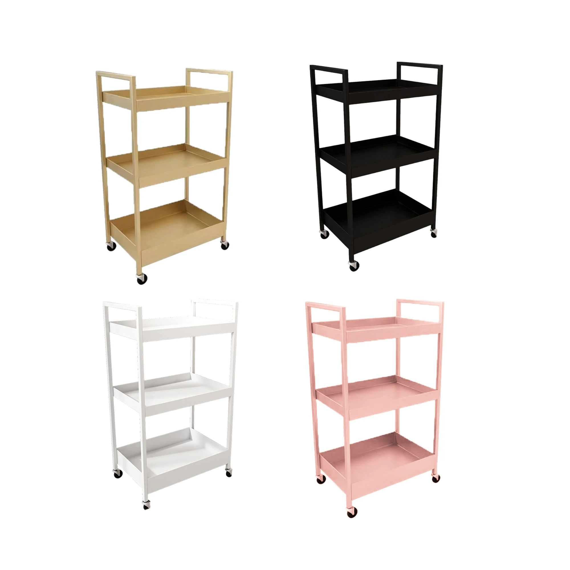 

Тележка парикмахерская передвижная, сверхпрочная, с высокой нагрузочной способностью, современная, золотистая, для салонов красоты и барбершопов