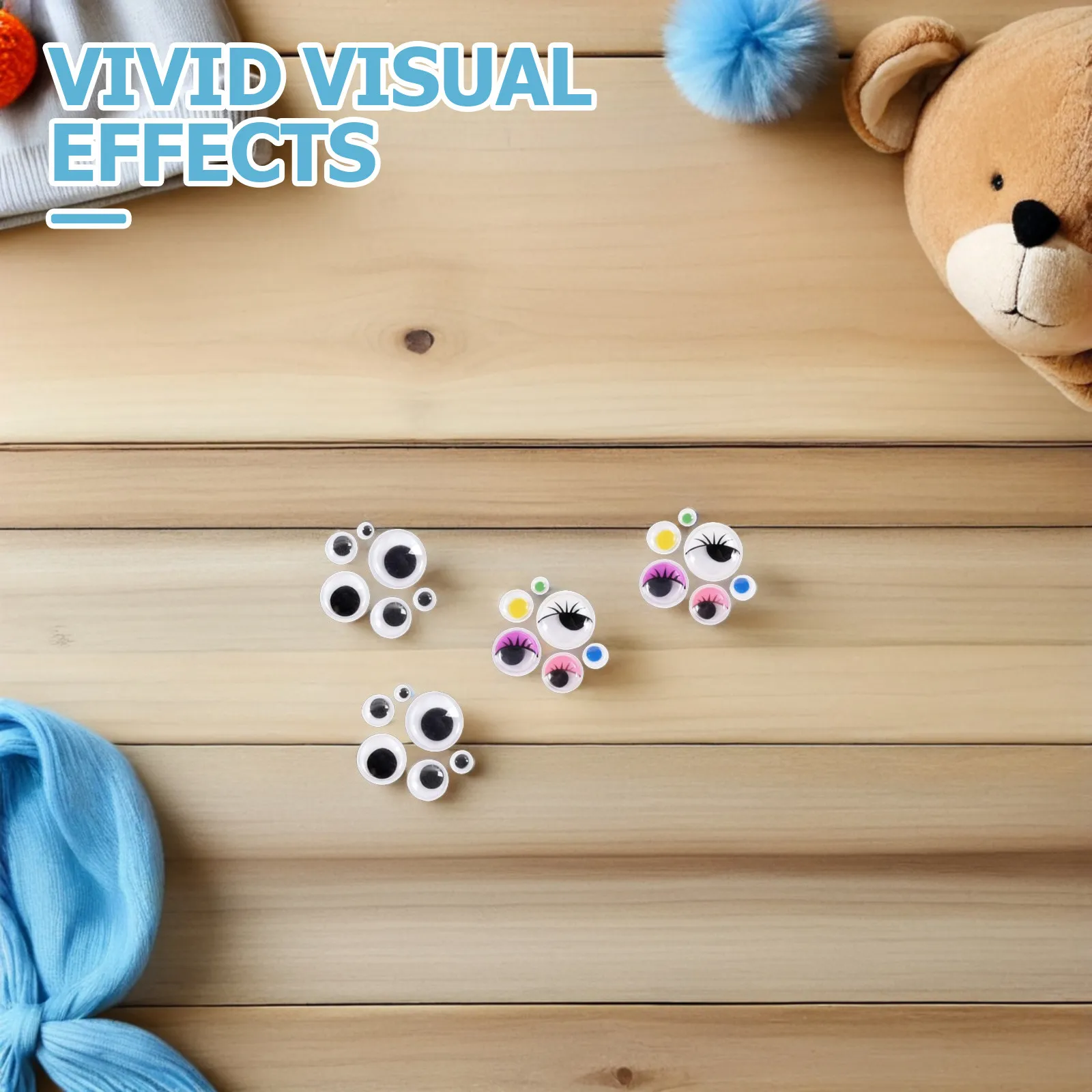 

750 шт. разноцветных самоклеящихся глазок-качельушек 6, 8, 10, 12, 15, 18 мм для вязаных игрушек, поделок, художественных проектов и рукоделия