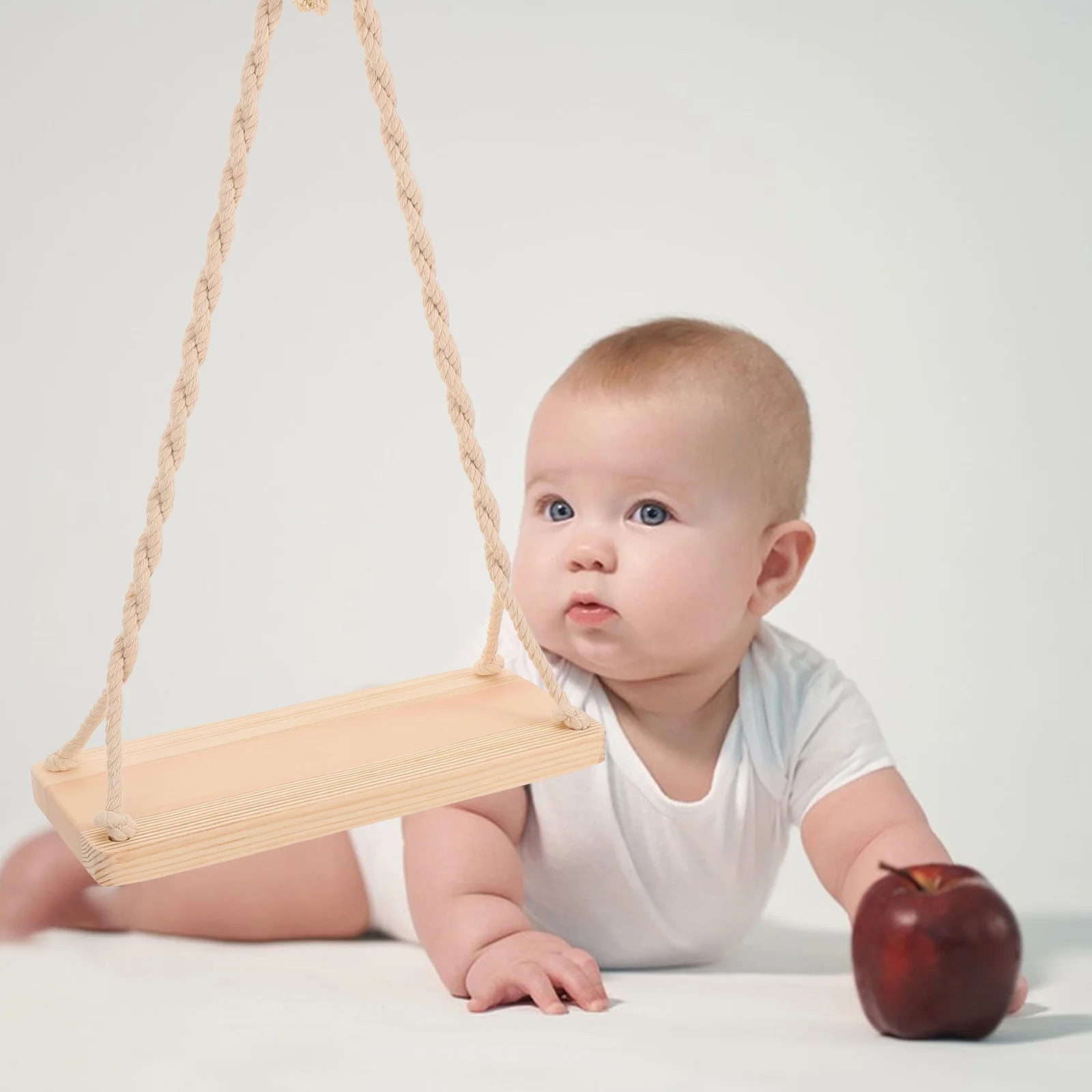 Altalena in legno fatta a mano, design robusto e sicuro, perfetta per servizi fotografici, decorazione domestica, accessori per mobili per fotografia neonatale