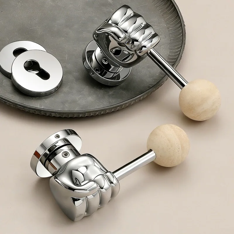 Creative Personality Indoor Door Lock Luxury Universal Bedroom Bathroom Kitchen Meeting Room Travertine Silent Magnetic Lock