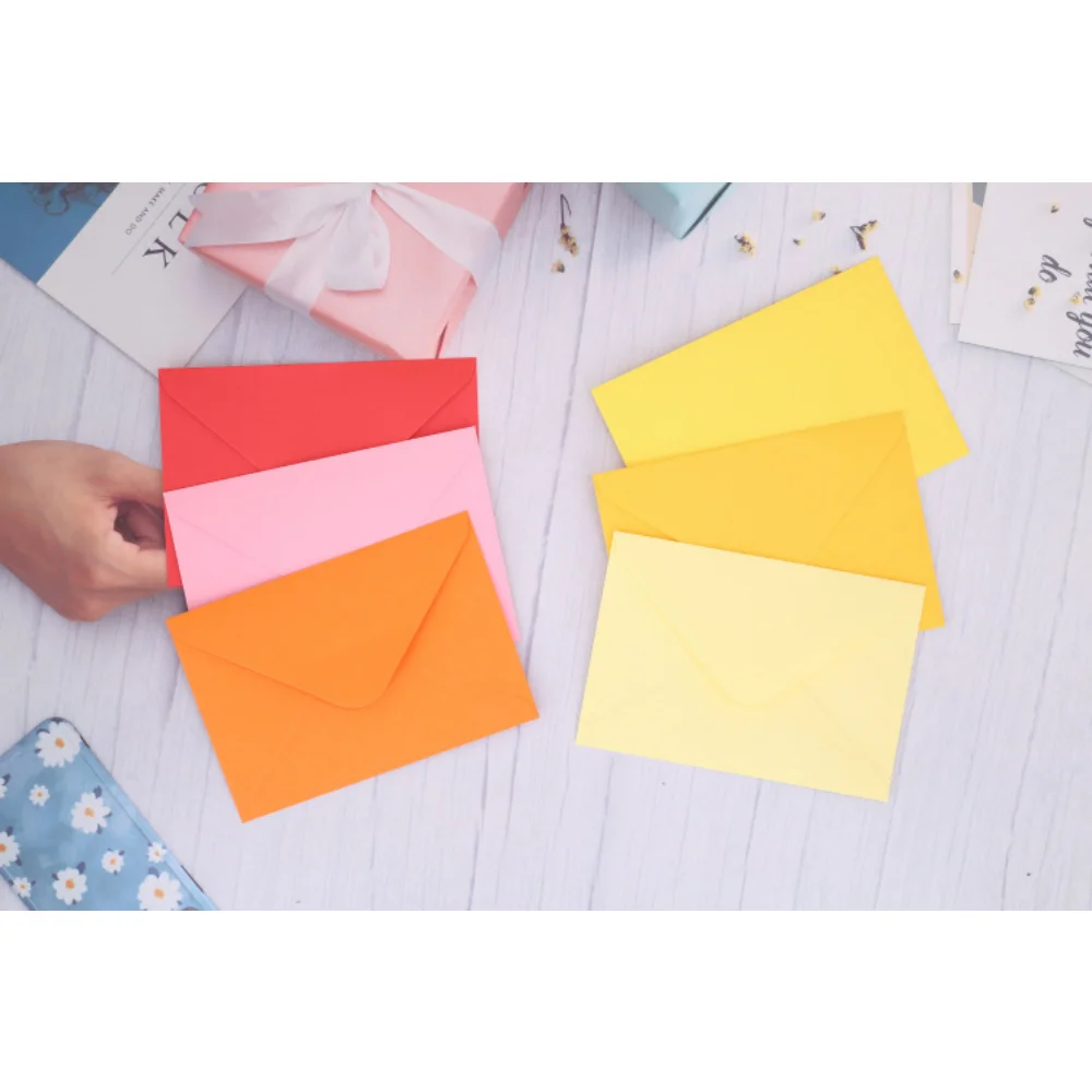 16x11cm Colorful Colorful Paper Envelopes for Gift Cute Wedding Invitation Scrapbooking Red Kraft Black Purple Color