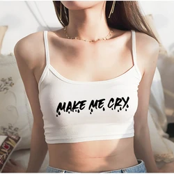 MAKE ME CRY Top Women Summer Sling Tube Top Sexy Seamless Sexy Sleeveless Tank Top Summer Camis Backless Camisole Crop Top