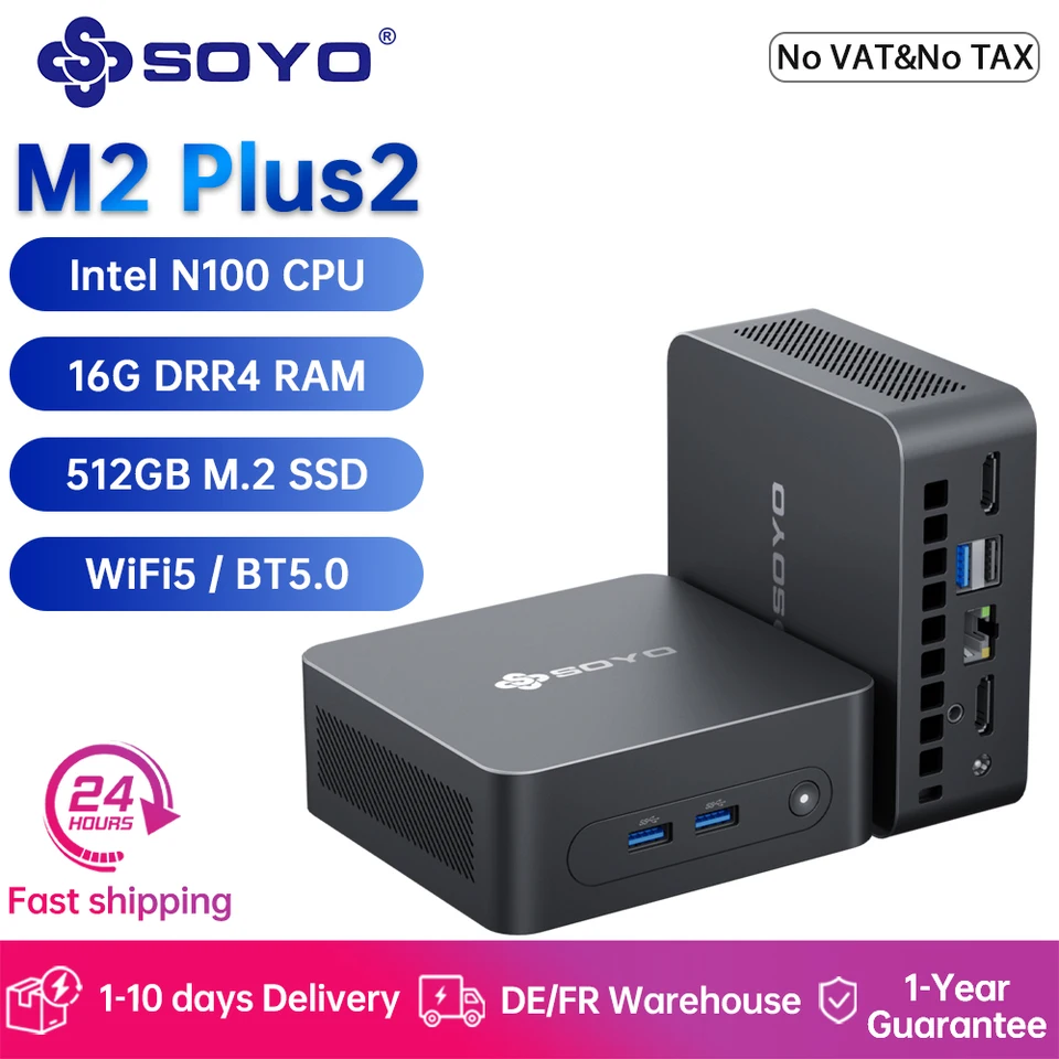 SOYO M2 Plus2 Mini PC with Intel 12th Gen N100 CPU Windows 11 Pro