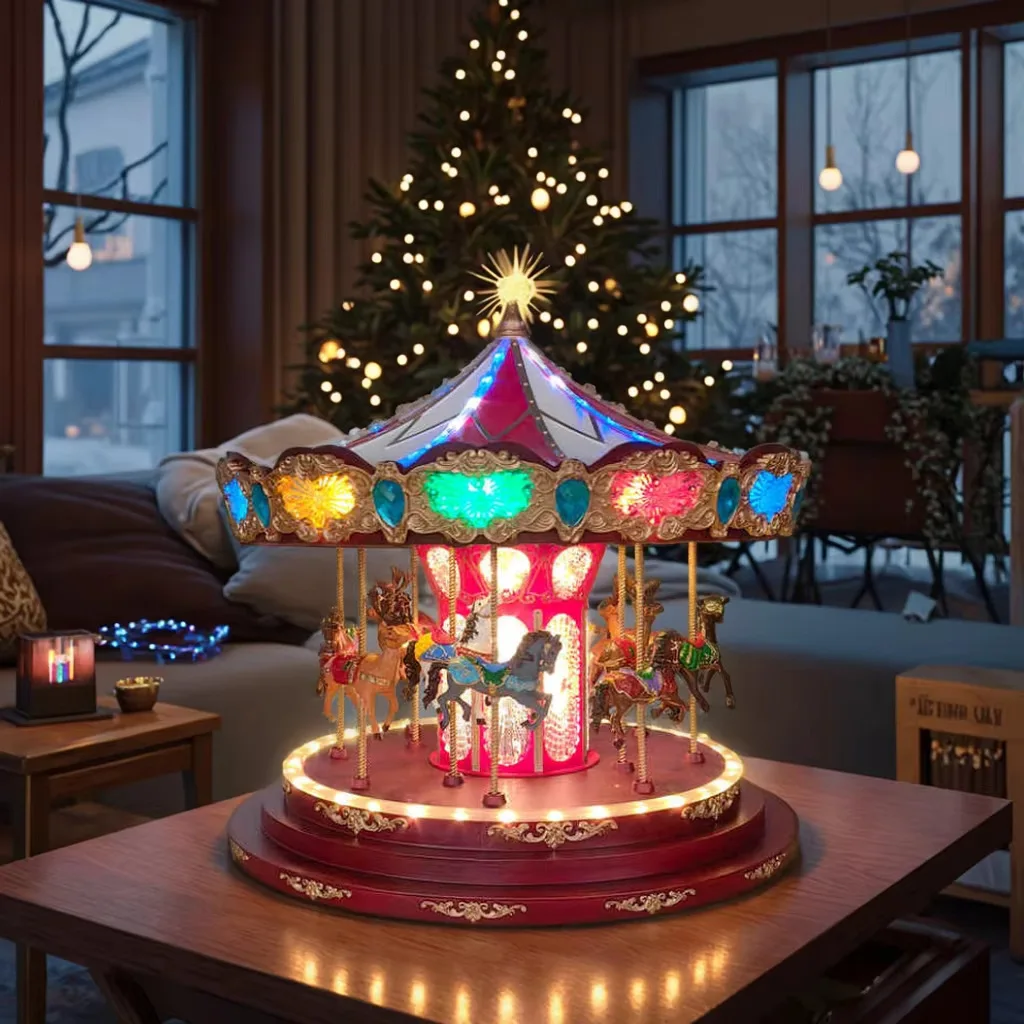 New Christmas Large Carousel Music Box Music Box Gift Creative Ornament Gift Christmas Limited