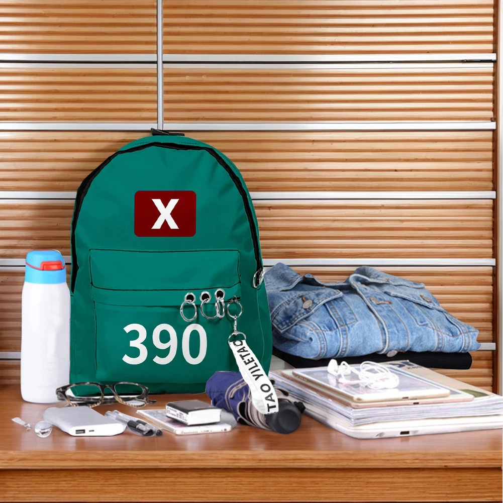 Korea Game Season2 Shoulder Bags Unisex Solid Printing Outdoor Sports Daypacks Student Large Capacity for TV Series Fans