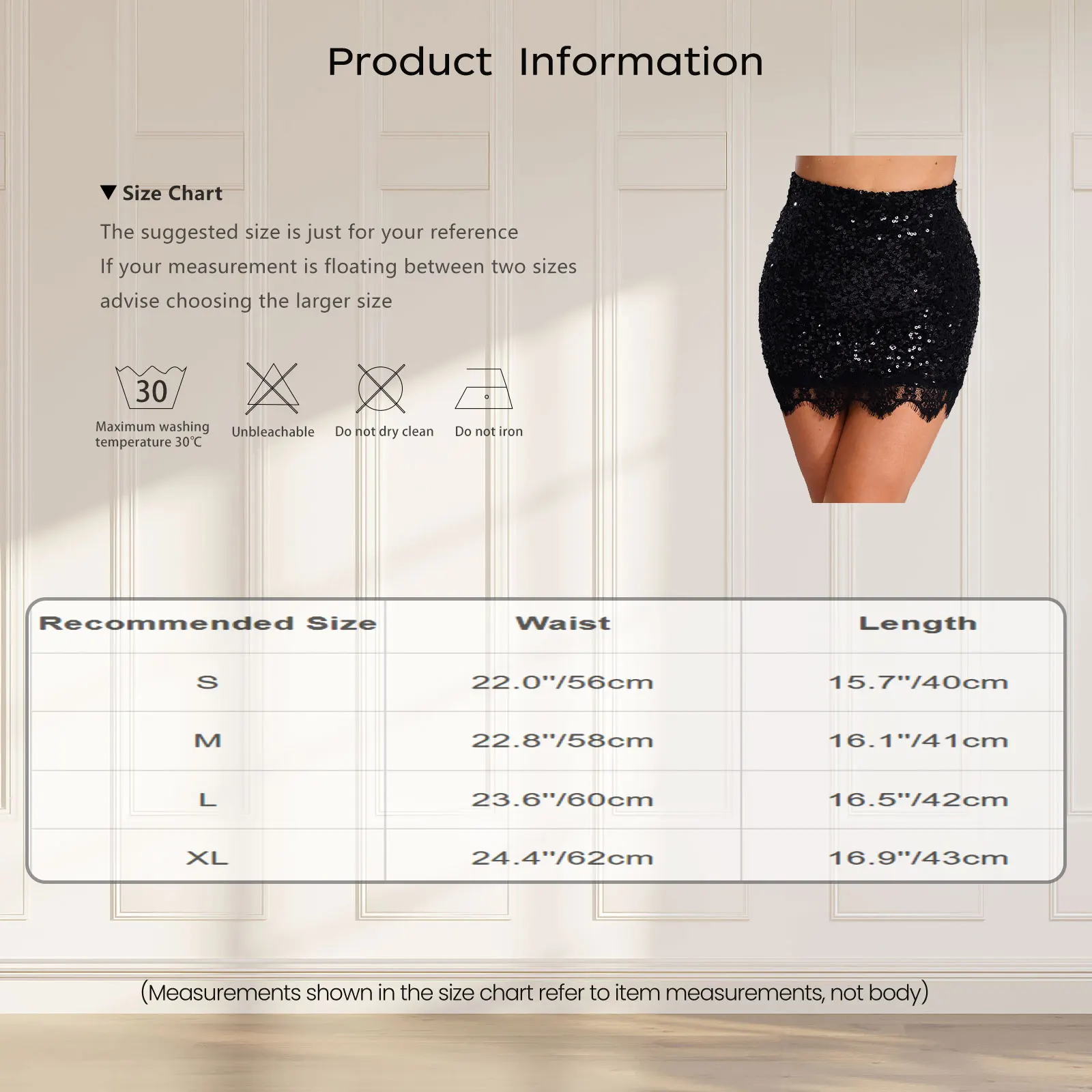 Womens glittery pailletten bodycon minirok hoge taille kanten rand rok met veiligheidsonderbroek A-lijn korte rok cocktailkostuum