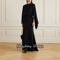 Heyday Crepe A-line Backless Halter Simple Prom Gown Floor Length Long Sleeves Formal Evening Party Dresses For Women 2023