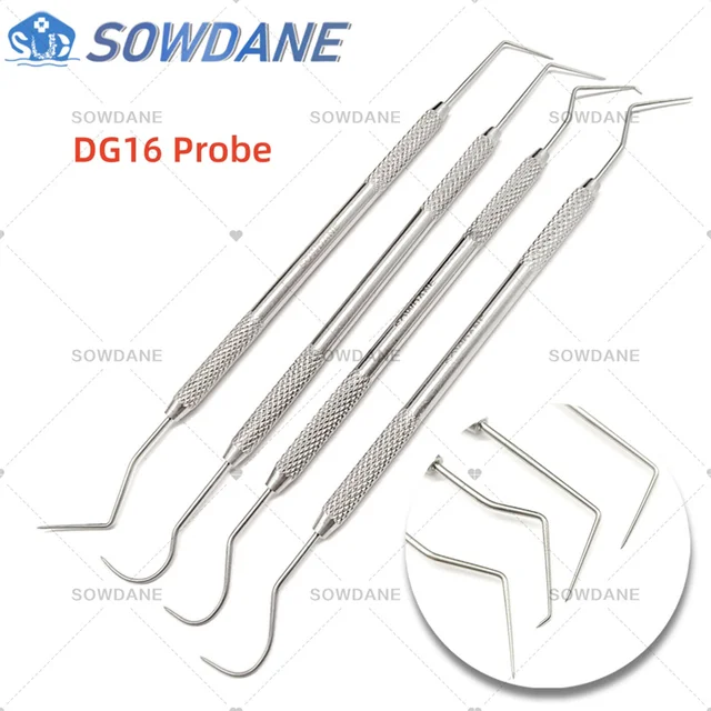 Sonda dentystyczna DG16, sonda periodontologiczna ze stali nierdzewnej, eksplorator, narzędzie endodontyczne dla dentysty