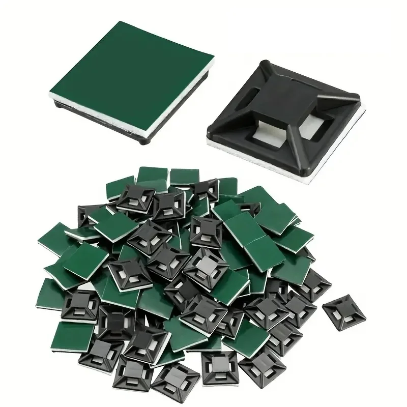 160pcs Zip Tie Mounts Self-Adhesive Backing Cable Organizer Management Clips Wall Anchors for Secure Wire Holding Light fixation