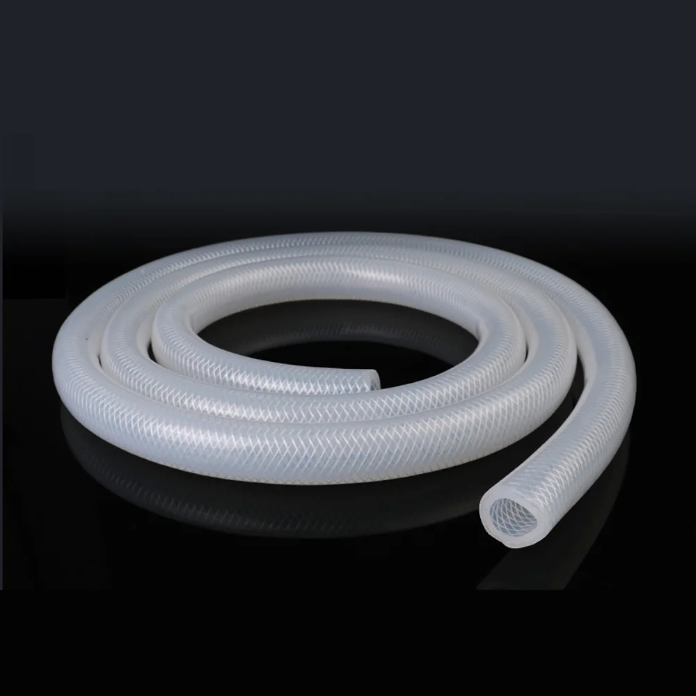 New Thickening Silicone Hose Tube Food Grade Braided Fibre Hoses ID 4mm to 19mm Liquid Transport Pharmaceutical Food Processing