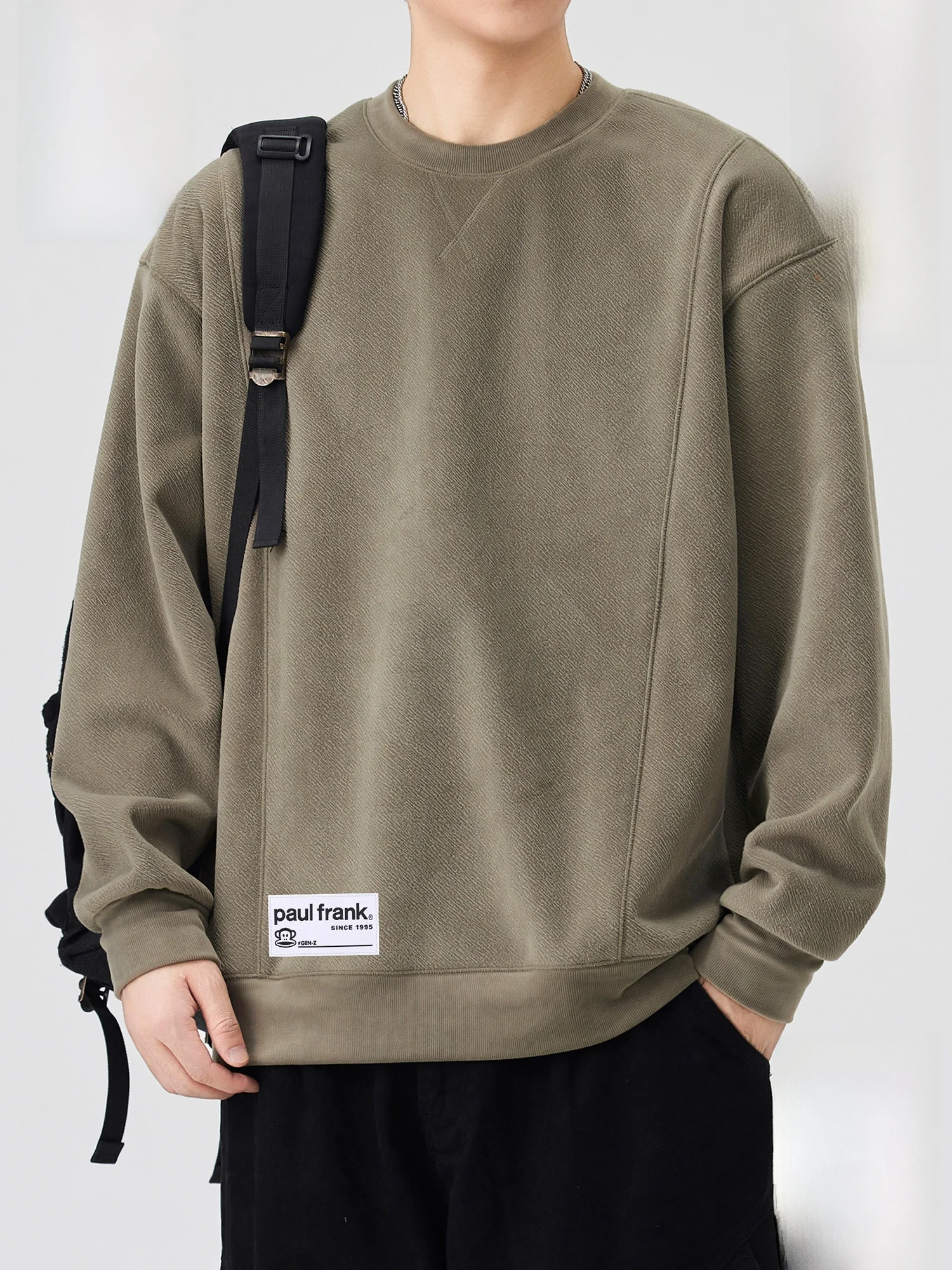 

Мужская зимняя толстовка Paul Frank с круглым вырезом и флисовой подкладкой, повседневная, свободная, удобная, для ношения под одеждой, молодежная модная модель